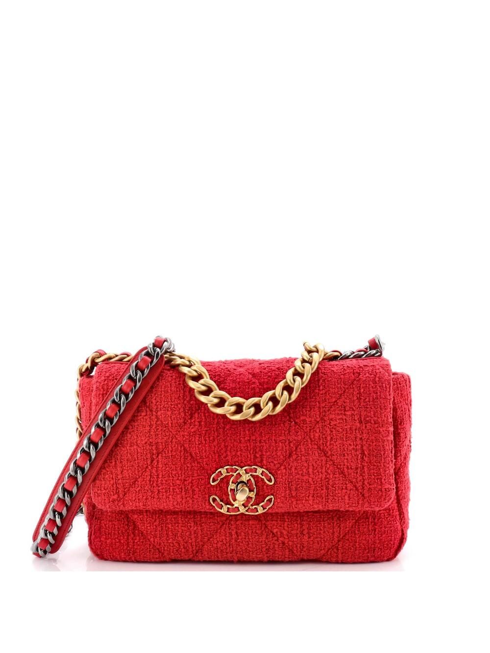 Chanel 19 Flap Bag Quilted Tweed Medium #231119C48B